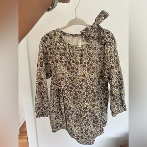 Rylee cru Floral Print Blouse with Bow